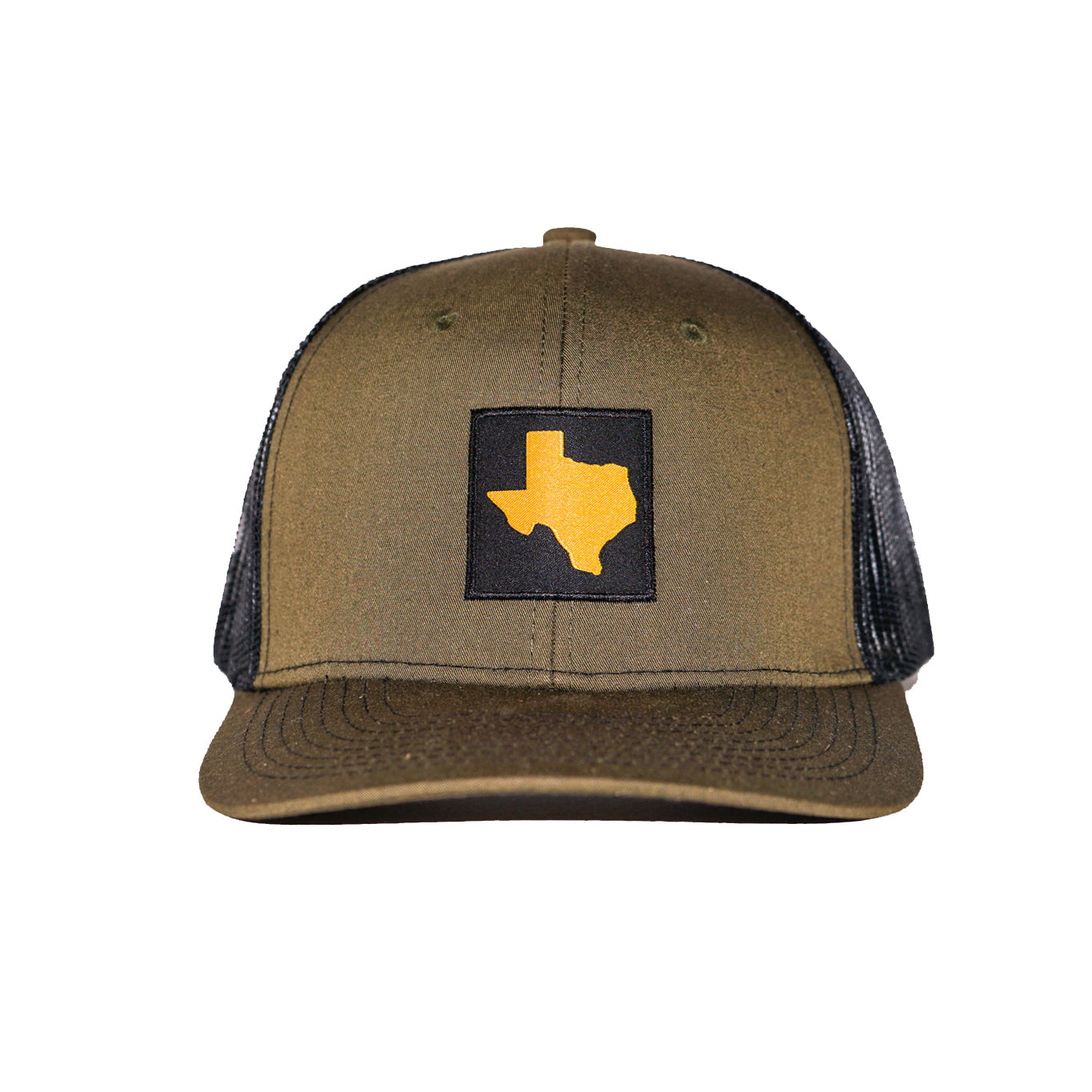 Texas Patch Trucker Ball Cap - Olive w Black Mesh