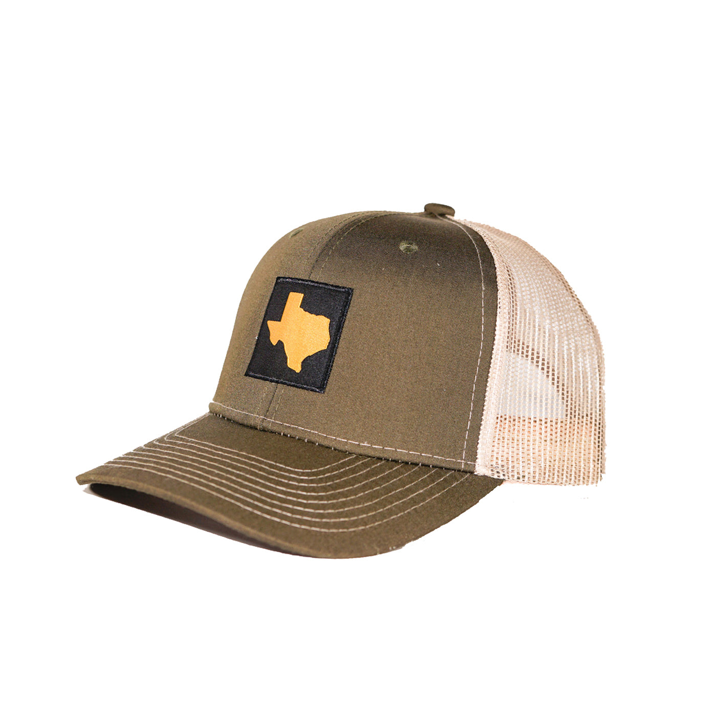 Texas Patch Trucker Ball Cap - Olive w Khaki Mesh