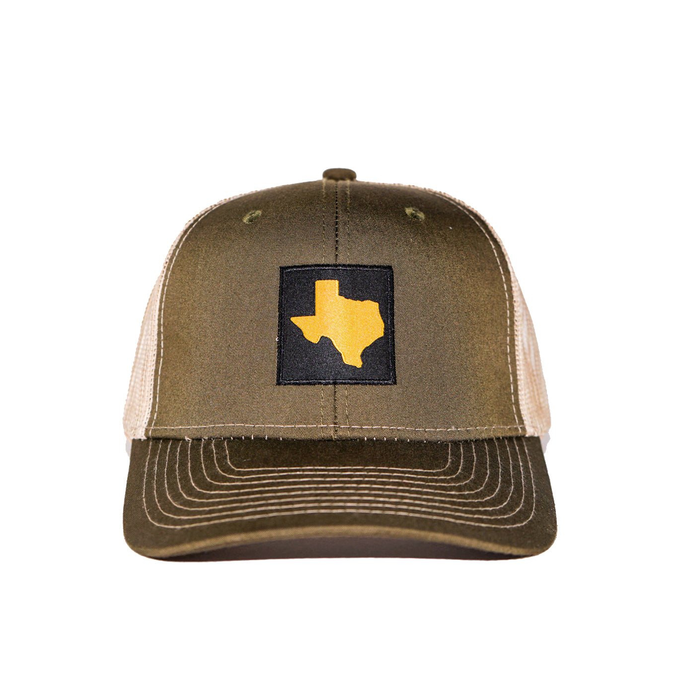 Texas Patch Trucker Ball Cap - Olive w Khaki Mesh