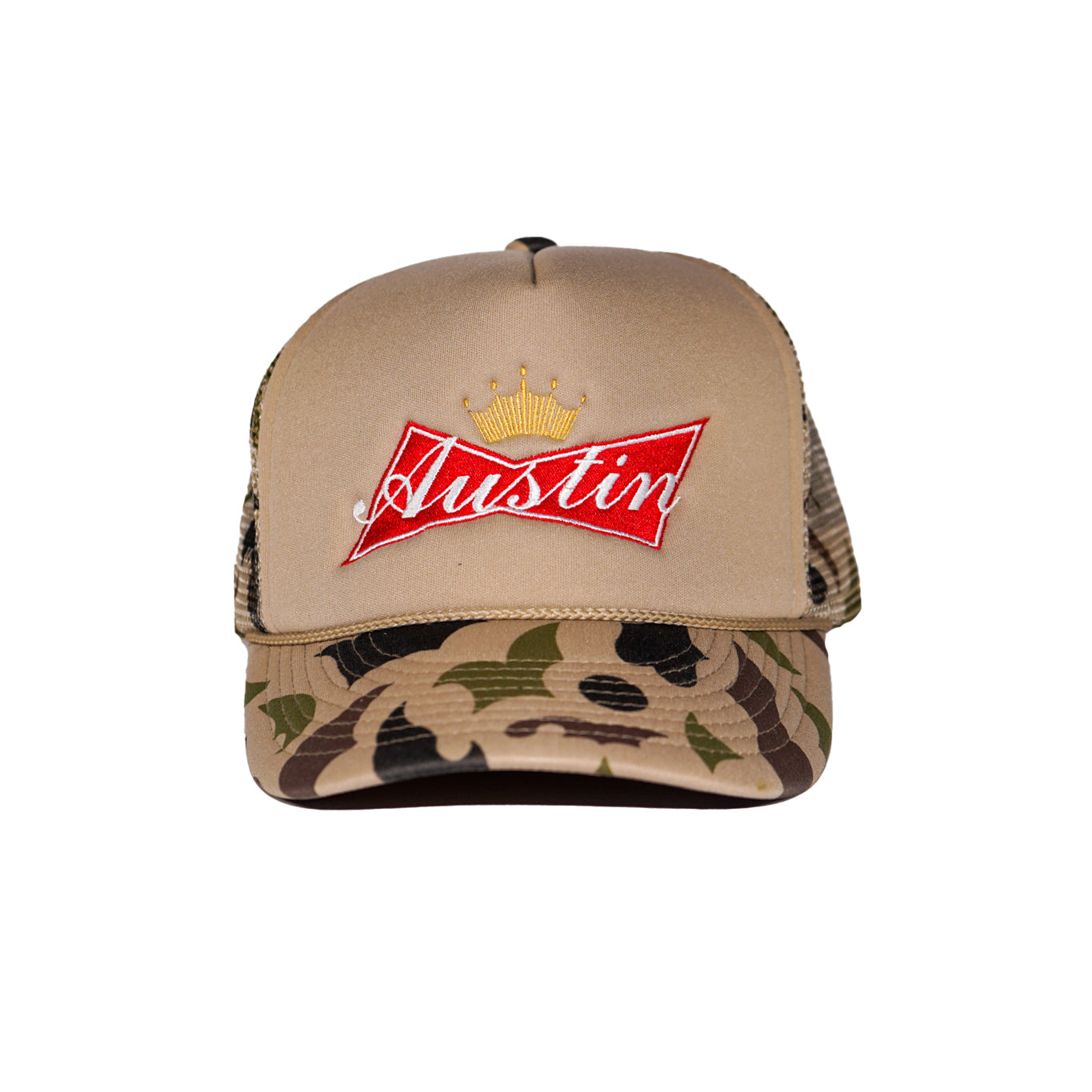 Bud Austin Tx Camo Trucker Style Snap Back