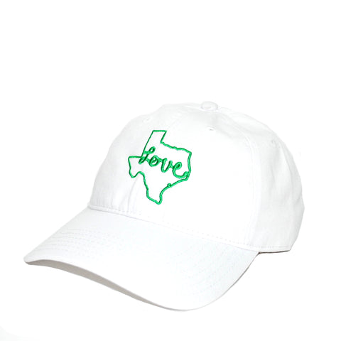 Love Texas Dad Hat White Verde